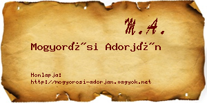 Mogyorósi Adorján névjegykártya